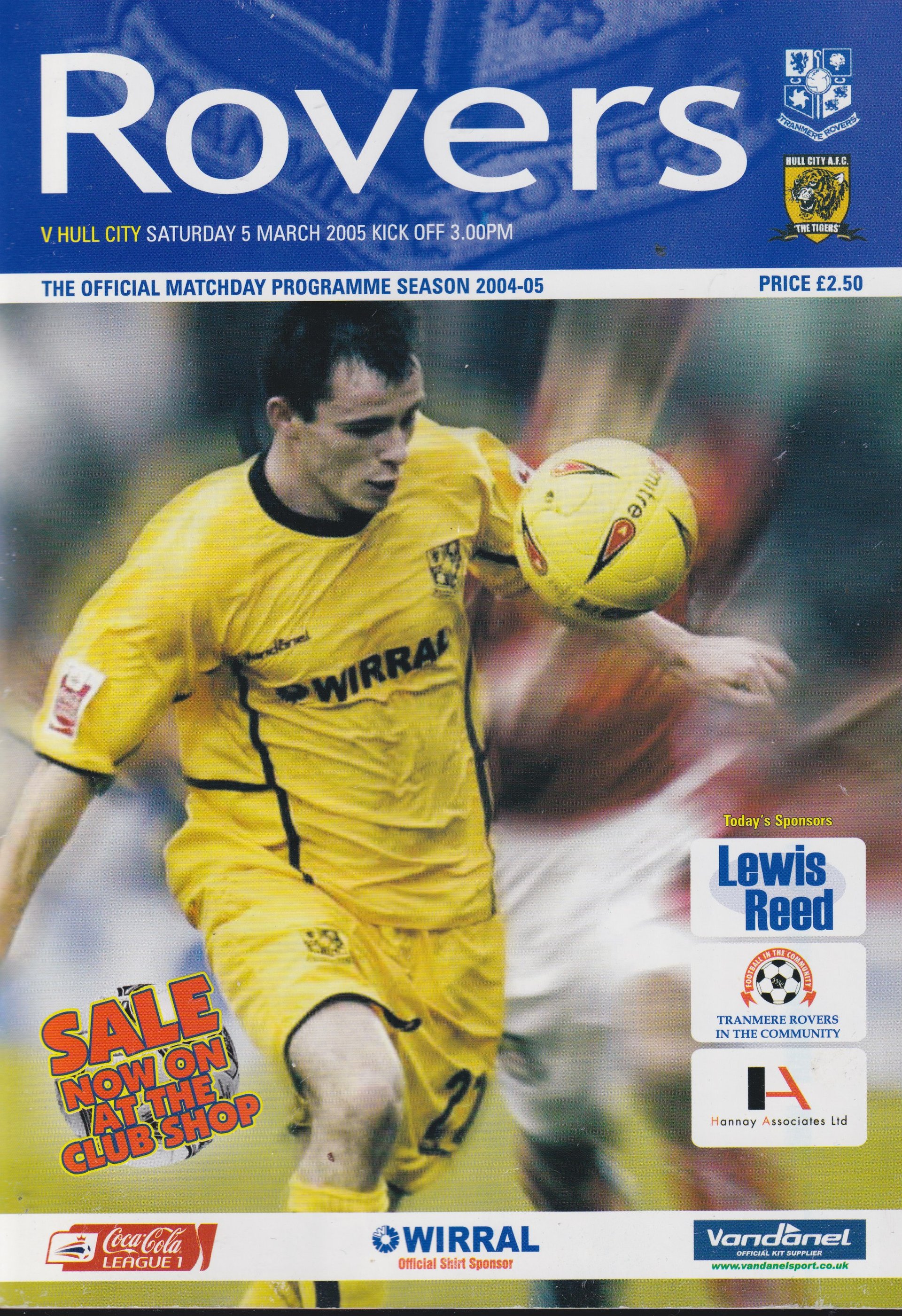 Tranmere Rovers v Hull City match programme